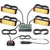 EYPINS 12 LED Luce LED Stroboscopica Lampeggiante di Emergenza,48W,8 Modalità di Lampeggio,Impermeabile IP65,per 12/24 V Auto, Camion, Furgoni