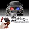 Sidaqi 16 LED lampeggiante rosso e blu con telecomando senza fili Super luminoso strobo griglia luci diurne per auto della polizia SUV ATV 12V