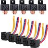 Ehdis 5 Pack Relè Universale con Imbracatura di Socket 12V 80A 5 Pin Camion dell'automobile Motore Heavy Duty On/off Normalmente Aperto SPDT Relay Socket Plug 5 Fili