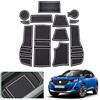 GAFAT Compatibile con Peugeot 2008 e-2008 Restyling 2025 2026-2020 Tappetini Antiscivolo, Tappetino in Gomma per Portaoggetti Bracciolo, Portabicchieri, Cuciture Porta, Peugeot 2008 Accessori (Bianco)