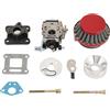GOOFIT 2 Tempi Collettore Kit Carburatore Decespugliatore 15 Moto con con Filtro Aria Sostituzione per 47cc 49cc Mini Pocket Bike Quad Scooter