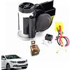YIYIDA Car horn clacson ad aria per auto 135 DB doppio tono sirena per pompa elettrica a lumaca super forte in alluminio cromato con compressore per qualsiasi auto 12V camion SUV barche moto car