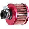 Mintice 12mm Filtro Aria di Moto Rosso Motociclo Filtro Aspirazione Aria Sostituzione Universale Fredda Presa D'aria Filtro Turbo Pulita Sfogare