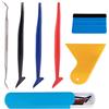 GTIWUNG 6 in 1 Car Wrapping Micro Squeegee Set, Veicolo Kit di Attrezzi per Applicazione di Avvolgimento del Vinile per l'installazione di Pellicole include Raschietti di Diversa Durezza