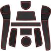GAFAT Tappetini Antiscivolo per VW UP/Seat Mii/Skoda Citigo 2013-2023 2024, Tappetini in Gomma per Portaoggetti Bracciolo, Portabicchieri, Scanalatura Porta, Interni V W UP Accessori (Rosso)