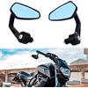 MISS MOLY 7/8 22mm Motociclo Specchi Retrovisori Manubrio Lega di Alluminio Specchi Laterali per Cruiser Scooter Street Bike (Nero)