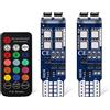 yifengshun Luci d'atmosfera a LED T10 RGB da 12 V con 6SMD Lampadine LED 5050 - Controller a distanza senza fili 16 colori che cambiano - Lampadine interne per Wedge auto W5W 501 (confezione da 2)
