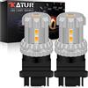 KATUR 3157 3156 3057 4157 Lampadine a LED T25 Chipset 12pcs 3020SMD 2800 Lumen utilizzati per indicatori di direzione compatibili con Entrambi i Tipi Standard e CK, Giallo Ambra (Confezione da 2)