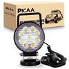 PICAA 1 pezzi 27W 4 Pollici Faro da lavoro a LED da con magnete base magnetica accendisigari Alluvione portatili a LED rotondi da per Auto Barca FUORI STRADA 4X4 SUV ATV UTV Camion 12V 24V