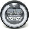 Alchemy Parts Faro LED per moto da 16,5cm | Luce di marcia diurna anabbagliante e Halo DRL | Omologata, vestibilità universale, finitura nera satinata per Cafe Racer | Modelli Roadster e Streetfighter