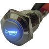 ESUPPORT E Support™ 12V auto blu luce principale auto momentaneo del corno Pulsante di metallo interruttore a levetta 16 millimetri