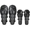 GES 4Pcs Moto Ginocchio Gomito Protector Motocross Racing Knee Shin Guard Pads Gear protettivo per adulti (Nero)