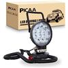 PICAA 1 pezzi 42W 4 Pollici Faro da lavoro a LED da con magnete base magnetica accendisigari faretti portatili a LED rotondi da per Auto Barca FUORI STRADA 4X4 SUV ATV UTV Camion 12V 24V