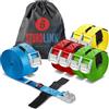 Sturdlink x8 Piccole Cinghie di Fissaggio 25mm 250kg con Fibbia Metallo 2x2m 2x3m 2x4m 2x5m per Portapacchi Bici, Barre Portatutto, Bagagli Moto, Carrello, Canoa, Kayak, Portabici e Baule Auto, Paddle