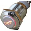 ESUPPORT E-Support™ - Interruttore a pressione per auto e barche, in metallo, 12 V, luce rossa a LED