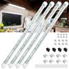 Linkstyle Barra Luminosa a LED per Interni, 4PCS 12V 48LEDs 6500K Striscia Luminosa con Interruttore Fai-da-te, Luci per Auto Camion Camper Van RV, Bianco