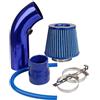 CarBole Kit Filtro aria sportivo universale Raffreddamento, Sistema ingresso aria per auto universale in fibra di carbonio con tubo blu