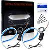 Alopee LED Luci diurne auto Doppio colore Blanc/Ambre Flexible Tube Style Strip Barre Circulante Silicone DRL Clignotant Phare Clignotant Feu de Stationnement 12V-DC 60CM IP65 impermeabile(2Pcs)