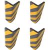 SNS SAFETY LTD Flessibile Paracolpi Angolare Adesivi, per Protezione di Parcheggi e Magazzini, 44x25x2 cm, 4 pezzi (Nero Giallo)