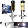 NATGIC Lampadine H1 LED Xenon White 1800LM 3014SMD Chipset 78-EX con obiettivo Proiettore per luce di marcia diurna Luce per guida automobilistica, 6500K, 12-24V (2-Pack)