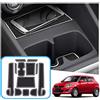 GAFAT Suzuki Swift/Sport/Hybrid 2017-2022 2023 Tappetini Antiscivolo in Gomma per Console Centrale, Suzuki Swift Tappetino con Braccioli, Portabicchieri, Cuciture Porta (Bianco)