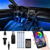 TASMOR Striscia LED Auto Interni, Luci Con Telecomando e Controllo Bluetooth APP, 48 LEDs, Impermeabili Strisce Auto 5050 RGB Multicolore Sync to Music, DC 12V