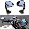 MISS MOLY Specchio Laterale per Moto 7/8 22mm Manubrio Retrovisore Specchio per Scooter Cruiser Chopper(Nero)