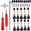RUNCCI-YUN Attrezzi per valvole Pneumatici,Chiave Valvola per Pneumatici Auto,Snap di in Gomma Valvole TR 412,Valvola Core Pneumatico,4-1 Strumento di Riparazione in Acciaio