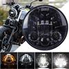 JMTBNO Faro LED Moto 5,75 Pollici Faro Rotondo LED Moto Integrato Luci Frecce DRL Lampadine Compatibile con Harley Dyna Softail Sportster Nightster 48 Iron 883 1200 Wide Glide Low Rider Night Rod