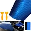 bangminda 6D Pellicola Adesiva per Auto 6D Pellicola Fibra Carbonio Adesiva Foglio Pellicola Rivestimento Adesivo di Vinile Car Sticker Wrap Impermeabile pour Auto Moto (Blu, 300x30 cm)