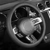 SEG Direct Coprivolante Auto 37-39cm, Traspirante Pelle Microfibra Nero | Copertura Volante Taglia Media Standard, Accessori Interni Auto, Vestibilità Universale