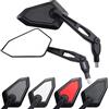 Area1 Coppia Specchietti Retrovisori Universali per Moto - Omologati E, Filettatura 2x M10 Destra con Adattatore Sinistro, Compatibili con Duke/Super Duke 390-790, SMC-R, Z900, Z750, Z650, Z500 (Nero)