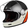 ORIGINE Casco moto integrale Casco vintage in fibra di vetro stile retrò con visiera ECE(CLASSIC BLACK,XL)