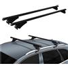 Generico Barre portatutto portapacchi auto (con corrimano) Tiger black per BMW X3 (G01) 17>