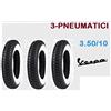 3 PNEUMATICO GOMME COPERTONE PIAGGIO VESPA PX 125 150 200 FASCIA BIANCA 3.50.10