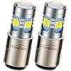 Ruiandsion 2 lampadine LED BA20D per fari da moto, 6 V, 12 V, 6 - 24 V, super luminose, 5730, 12 SMD, lampadine LED H6, fari con anabbaglianti, bianco