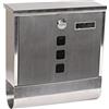 ARREGUI Chance E7007 Cassetta Postale in Acciaio Inossidabile con Portagiornali, Formato M (DIN A4), Cassetta della Posta con Serratura Coperta e Portanome, Facile de Montare, Inox
