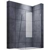 SONNI Walk in Box Doccia 80 x 200 cm, Parete Doccia Fissa in Cristallo 8mm, Vetro Trasparente Temperato Rivestimento Nano, Regolabile con Stabilizzatore