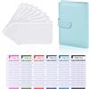 Tibapla Raccoglitori ad Anelli A6 Money Binder Portadocumenti in Pelle PU Photocard Budget Binder Agenda Delle Spese di Casa per Gestire i Conti e Risparmiare Organizzatore Soldi Quaderno per Budget (Blu)