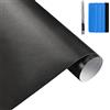 NewL 30 cm x 150 cm nero spazzolato in acciaio inox metallico pellicola avvolgente in vinile opaco spazzolato cromato adesivo foglio adesivo per il motore portatile mobili (nero)