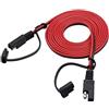 AAOTOKK SAE Prolunga Cavo 16 AWG a Rapido Collegamento/Scollegamento per Moto, Auto, Camper, Pannelli Solari, Nessun Interruttore (2,4m/7,8Piedi)