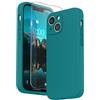 SURPHY Cover Compatibile con iPhone 13 Mini (5,4), Custodia in Silicone Antiurto con Protezione Individuale per Ogni Lente, Full Body Case (Teal Blue)