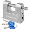 Magmaus® RTL60 Lucchetto Antiscasso Corazzato - Serratura per Cancello Esterno, Garage e Container - Lucchetto Monoblocco 60mm con 3 Chiavi, Alta Sicurezza per Magazzino e Saracinesca Blindata