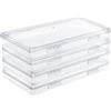 Qualsen Scatole Plastica con Coperchio, 4pack x 19.5 x 10.5 x 2.3 cm