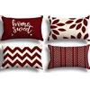 ZWJD Federe Confezione da 4 Decorativi Copricuscini Fodere Cotone Biancheria 30x50cm Quadrate per Cuscino per Divano Sedia Cuscini Camera da Letto Cuscini Arredo (30x50cm, Vino rosso)