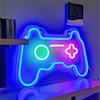 SOLIDEE Pannello al neon da gioco a LED dimmerabile, decorazione per la camera da letto, per giochi, sala giochi, camera dei giochi, camera dei ragazzi, bar, regalo per feste (blu)