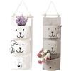 WEIWUXIAN Organizzatore da appendere, 2 pezzi, impermeabile, borsa Debris, con 3 tasche per camera da letto, bagno, cucina (grigio e bianco)