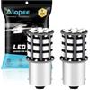 Alopee Lampadina P21W LED 12V-24V - Senza Polarità 33 SMD 2835 Rosso Brillante per Luce di Stop BA15S, Compatibile con 1156/7506 (Confezione da 2)
