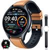 Motsfit Smartwatch Uomo Chiamata Bluetooth e Risposta Vivavoce - Orologio Fitness con Contapassi Cardiofrequenzimetro da Polso Pressione Sanguigna Calorie Impermeabile Smart Watch Uomo per Android iPhone