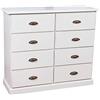 Biscottini INTERNATIONAL ART TRADING Legno massello 116x100x41 cm | Como cassettiera 8 cassetti | Credenza Vintage, Bianco, 115x100x40 cm, V-L4370-B